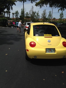 Waiting for a car wash at work for a good cause.