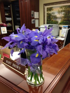 Irises at my desk at work.