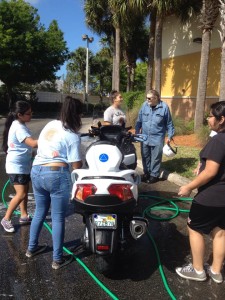 Getting Flex washed by Polly's Key Club