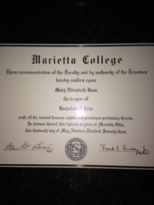 Graduated 1973 from Marietta College